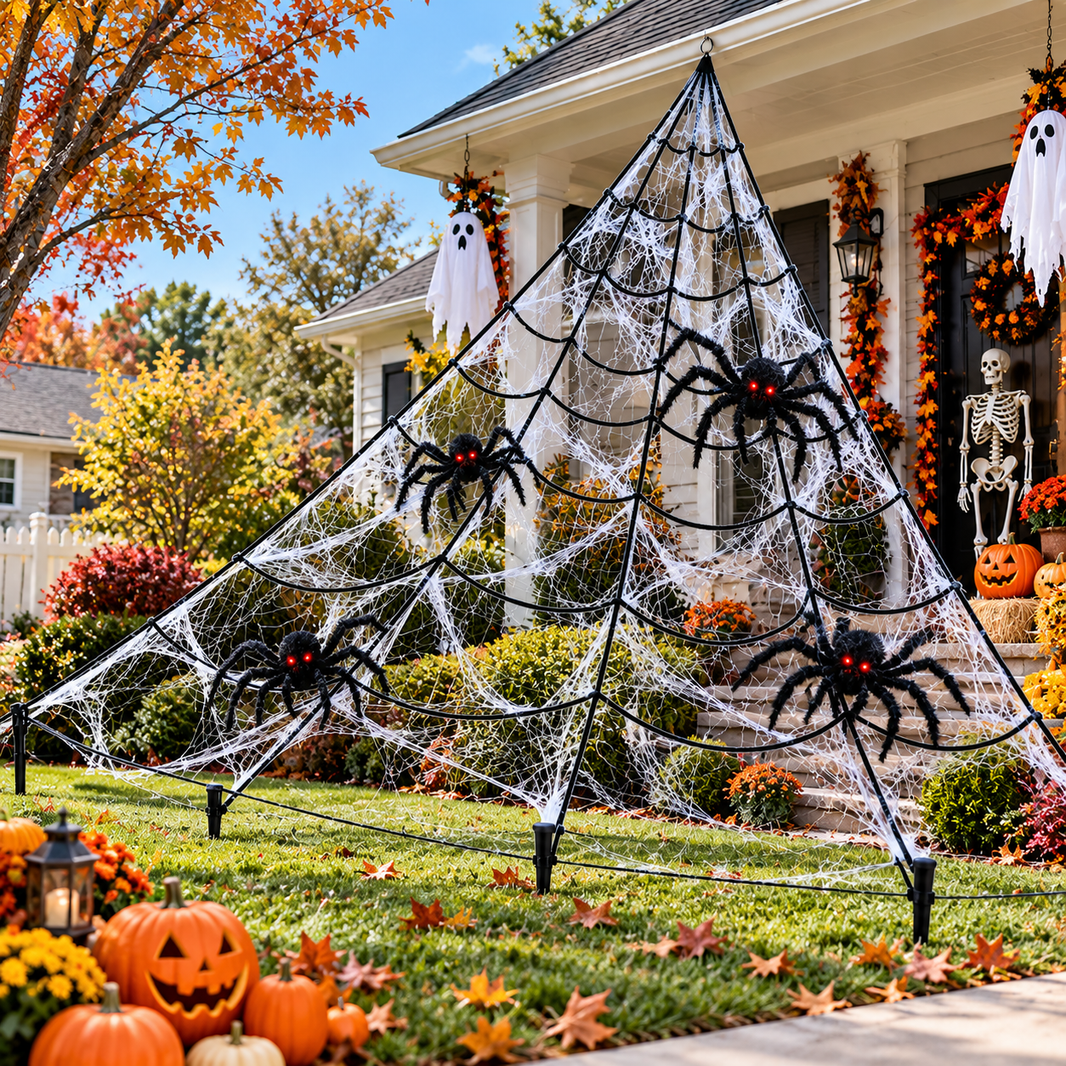 5M Giant Halloween Spider Web Decoration – Outdoor Yard & Party Décor
