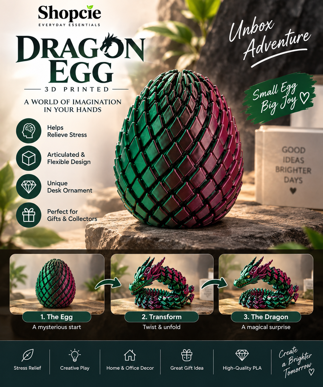 3D Articulated Dragon Egg