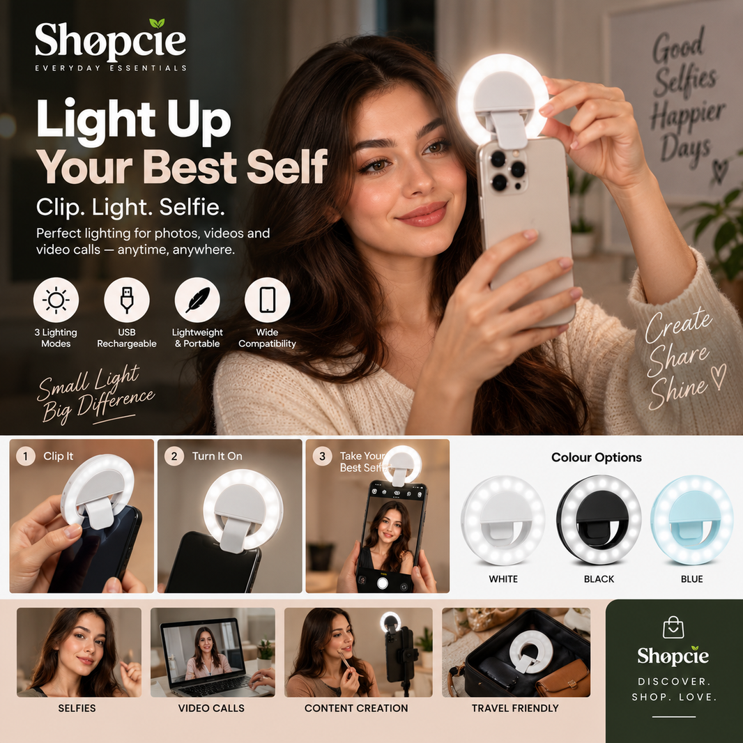 Rechargeable Clip-On Selfie Ring Light