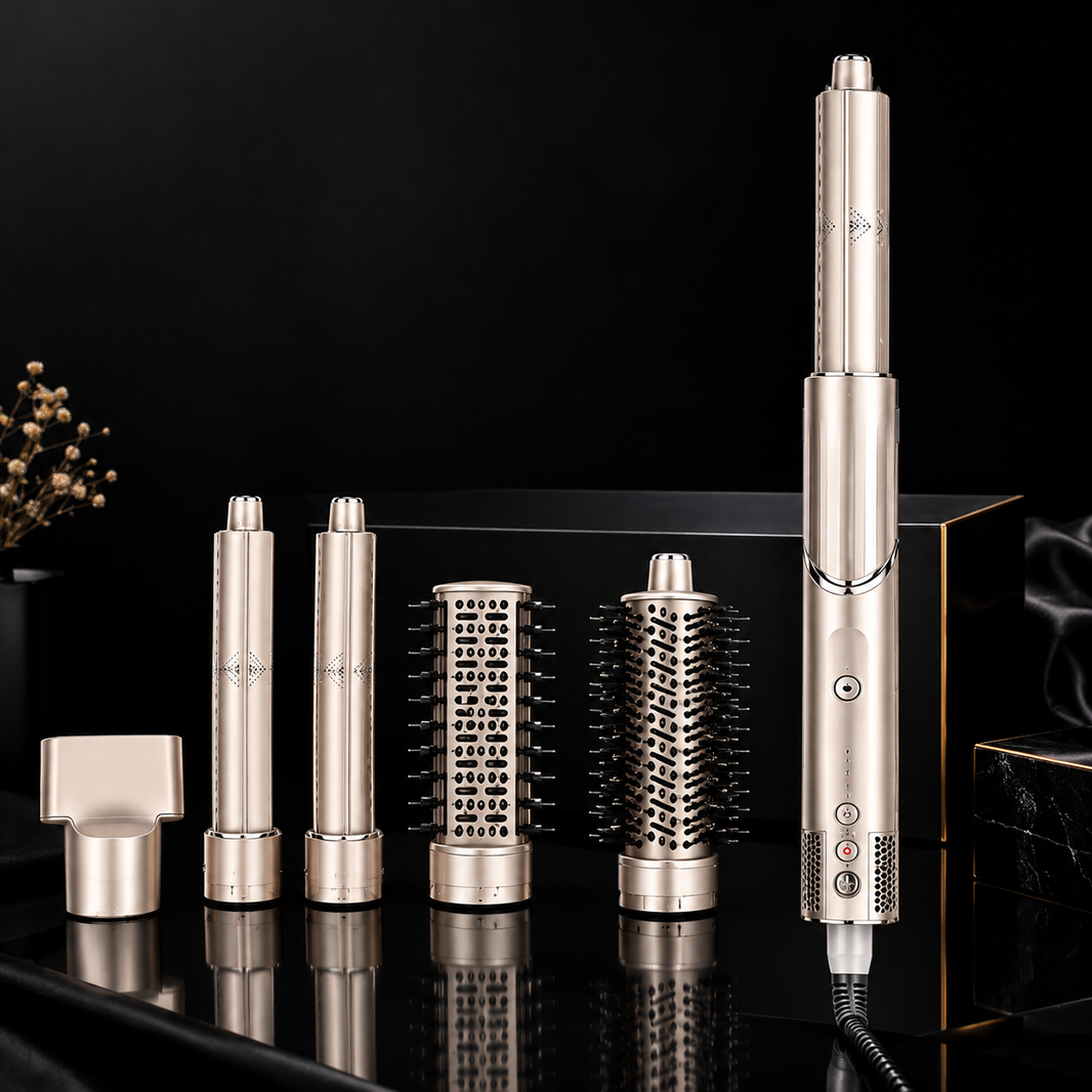 5-in-1 Hair Dryer & Styler – Automatic Hair Curler, Straightener & Volumizing Brush