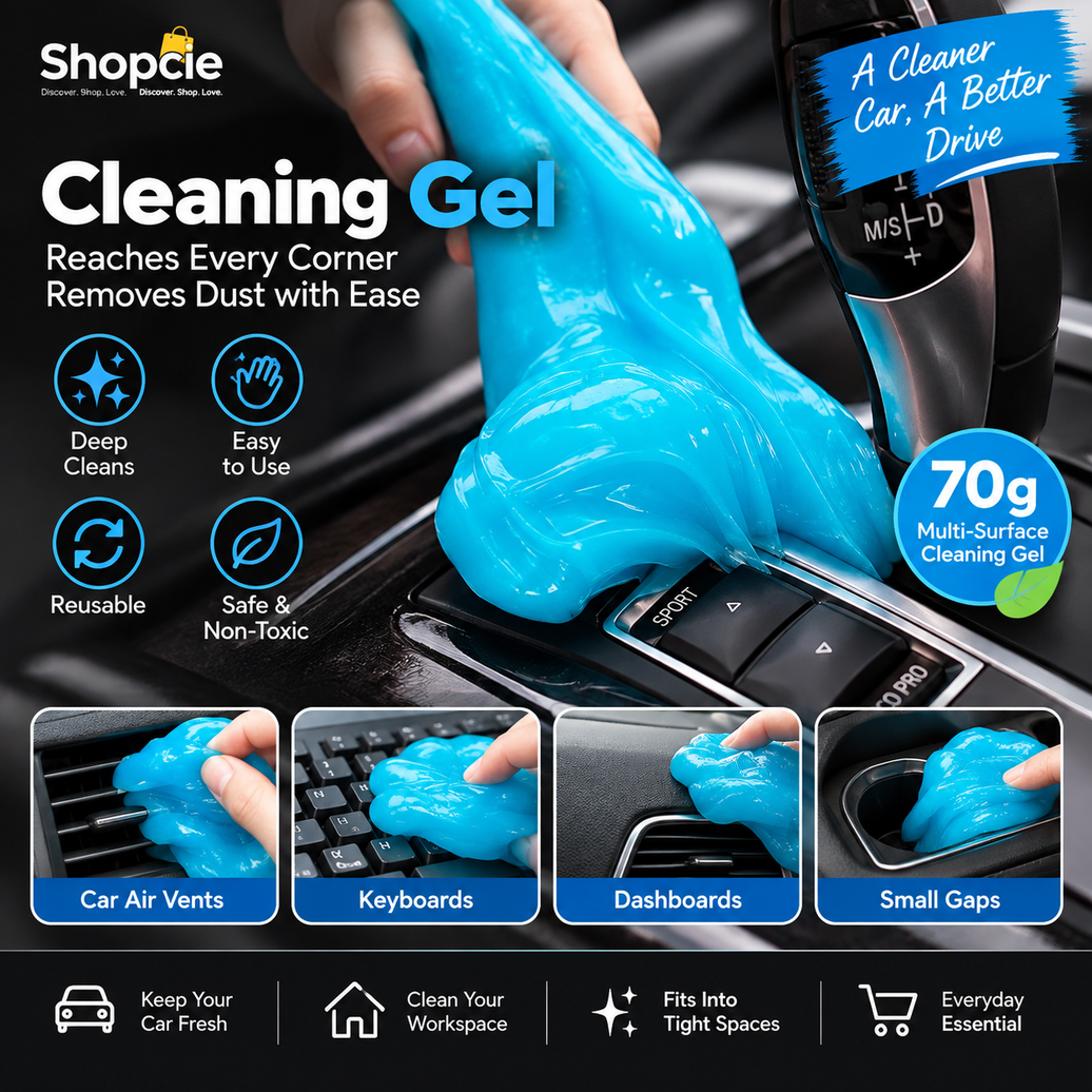 70g Car & Keyboard Cleaning Gel – Dust Remover for Vents & Tight Spaces
