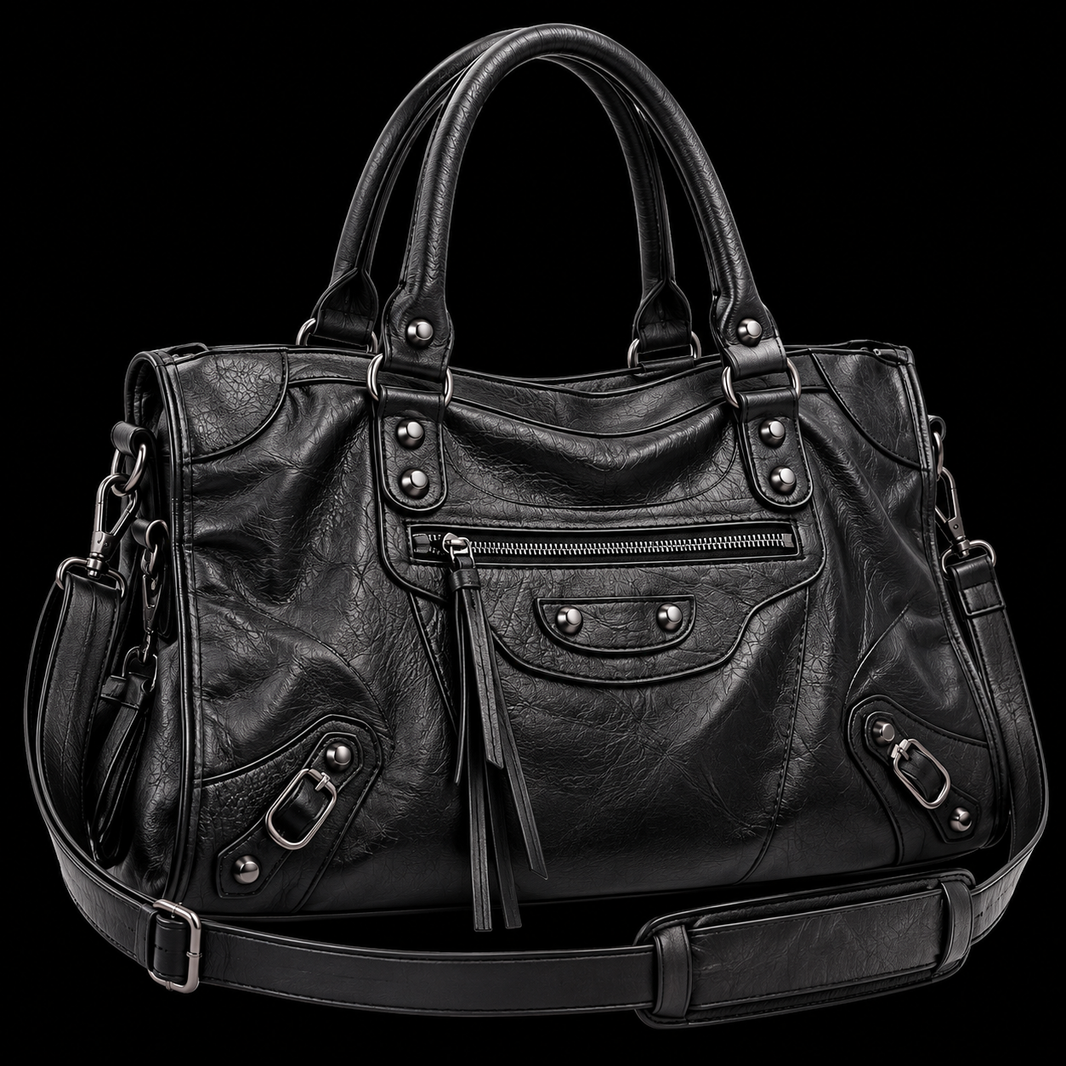 Women’s Vintage PU Leather Tote Bag – Large Capacity Shoulder & Crossbody Handbag