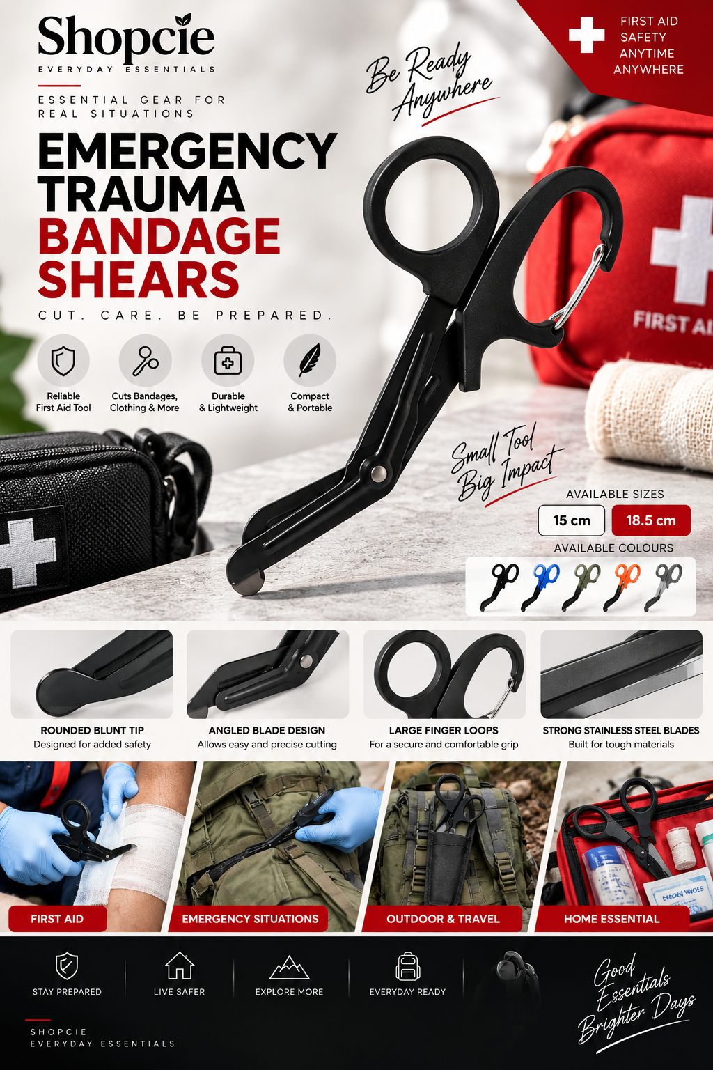 Emergency Trauma Bandage Shears – Heavy Duty First Aid Scissors