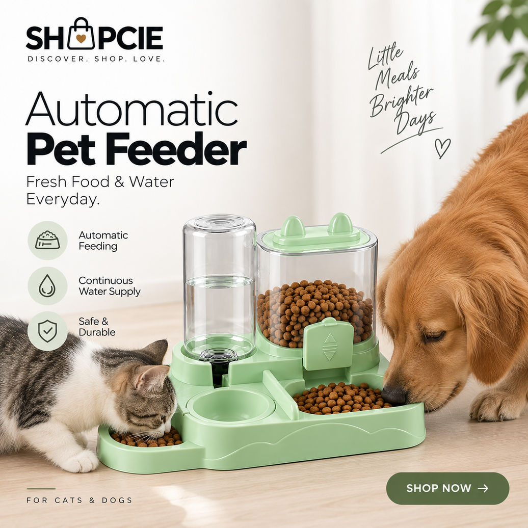 Automatic Pet Feeder & Water Dispenser for Cats & Dogs
