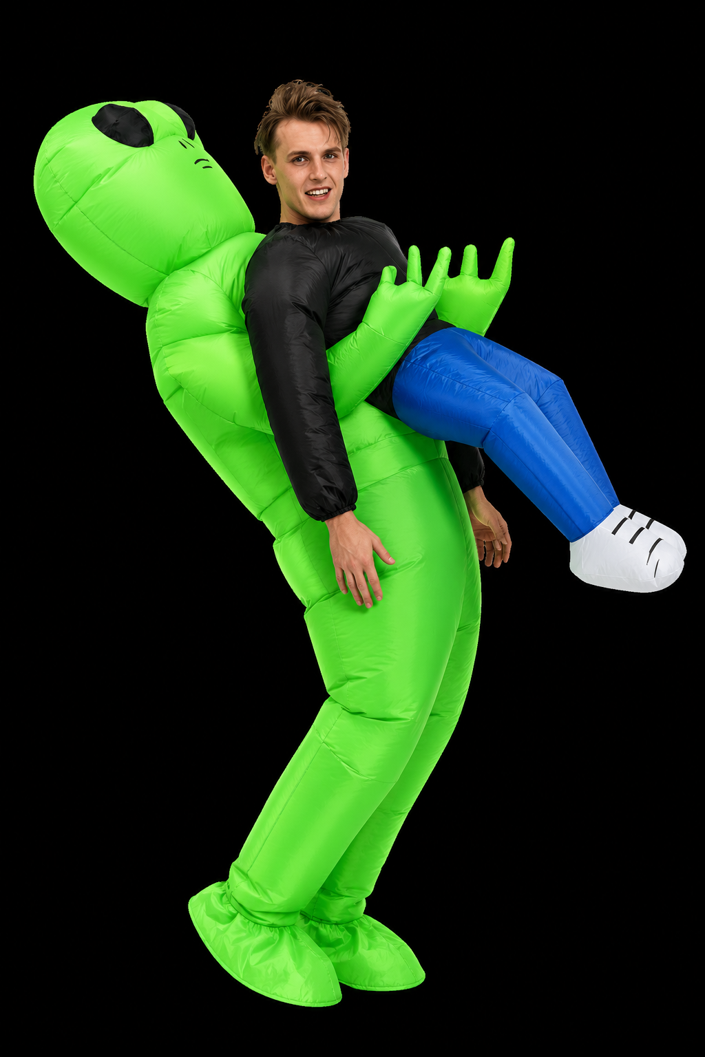 Adult Green Alien Inflatable Costume – Funny Carry-Me Halloween Party Suit
