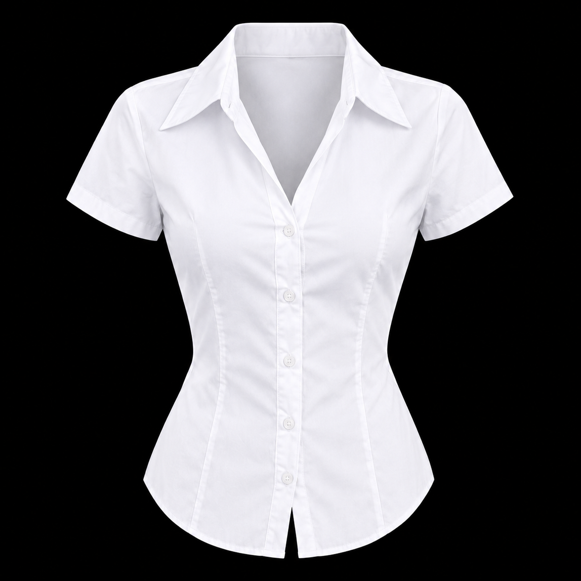 Women’s Preppy Short Sleeve Button-Up Blouse