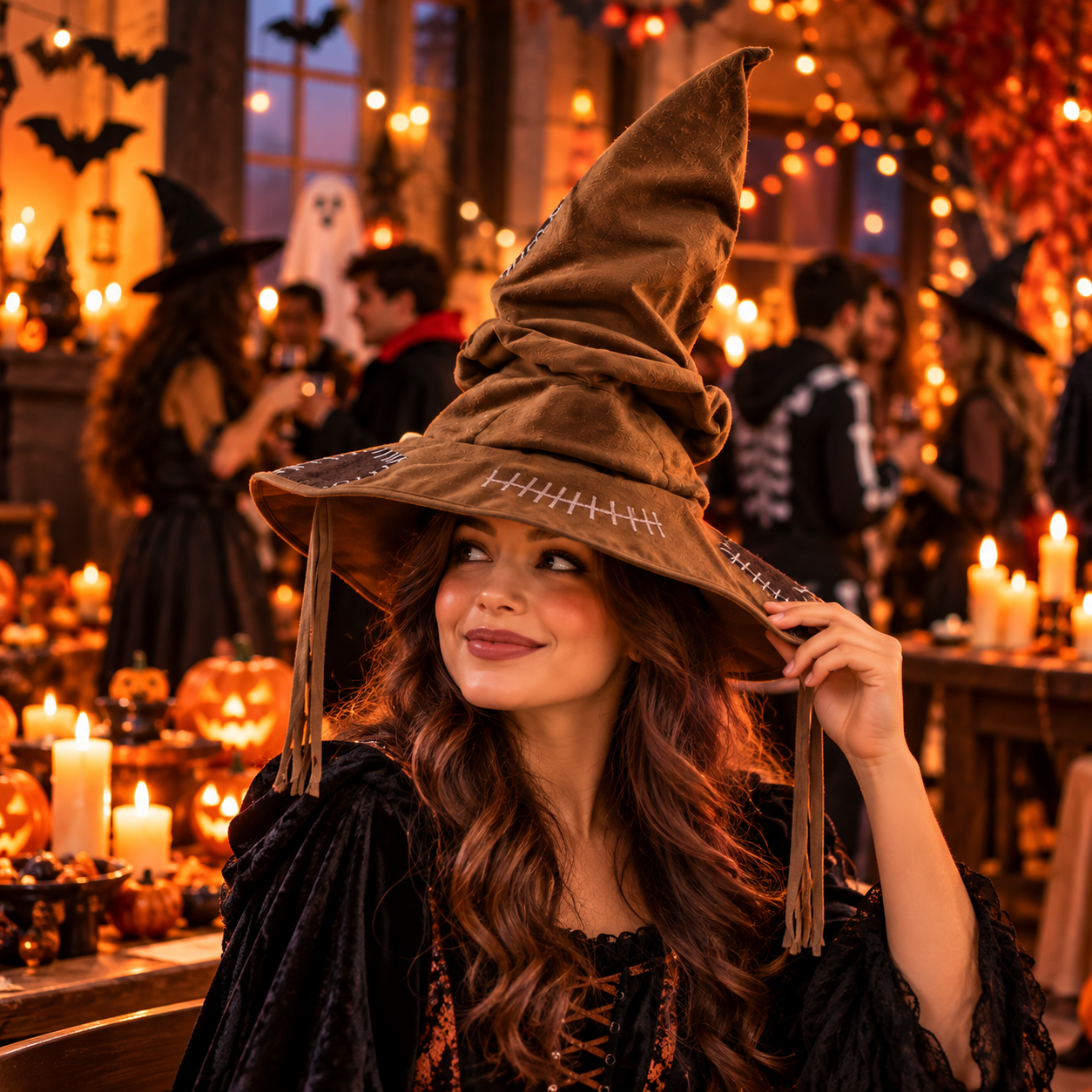 Brown Wizard Sorting Hat – Halloween Cosplay & Costume Party Hat