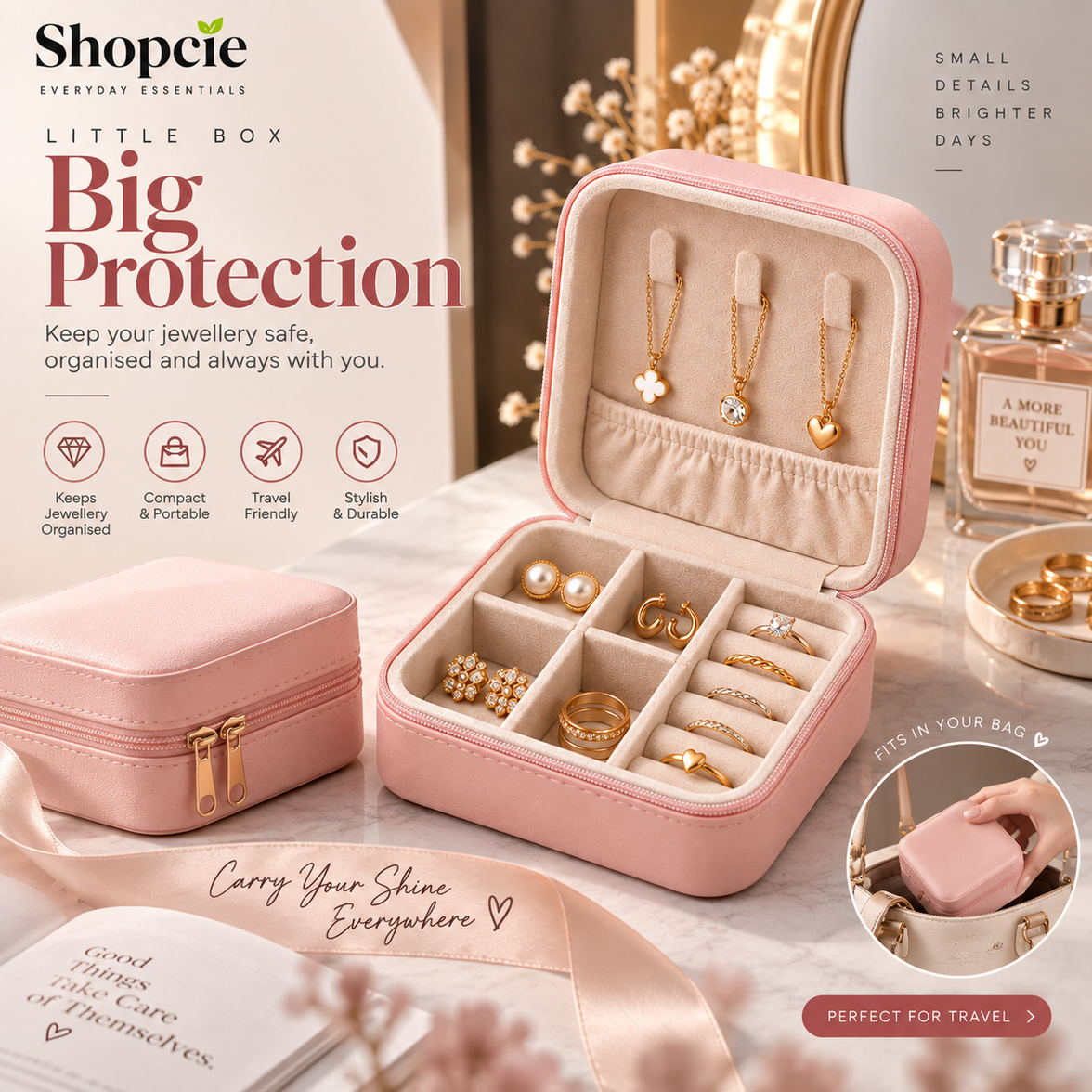 Portable Travel Jewellery Box