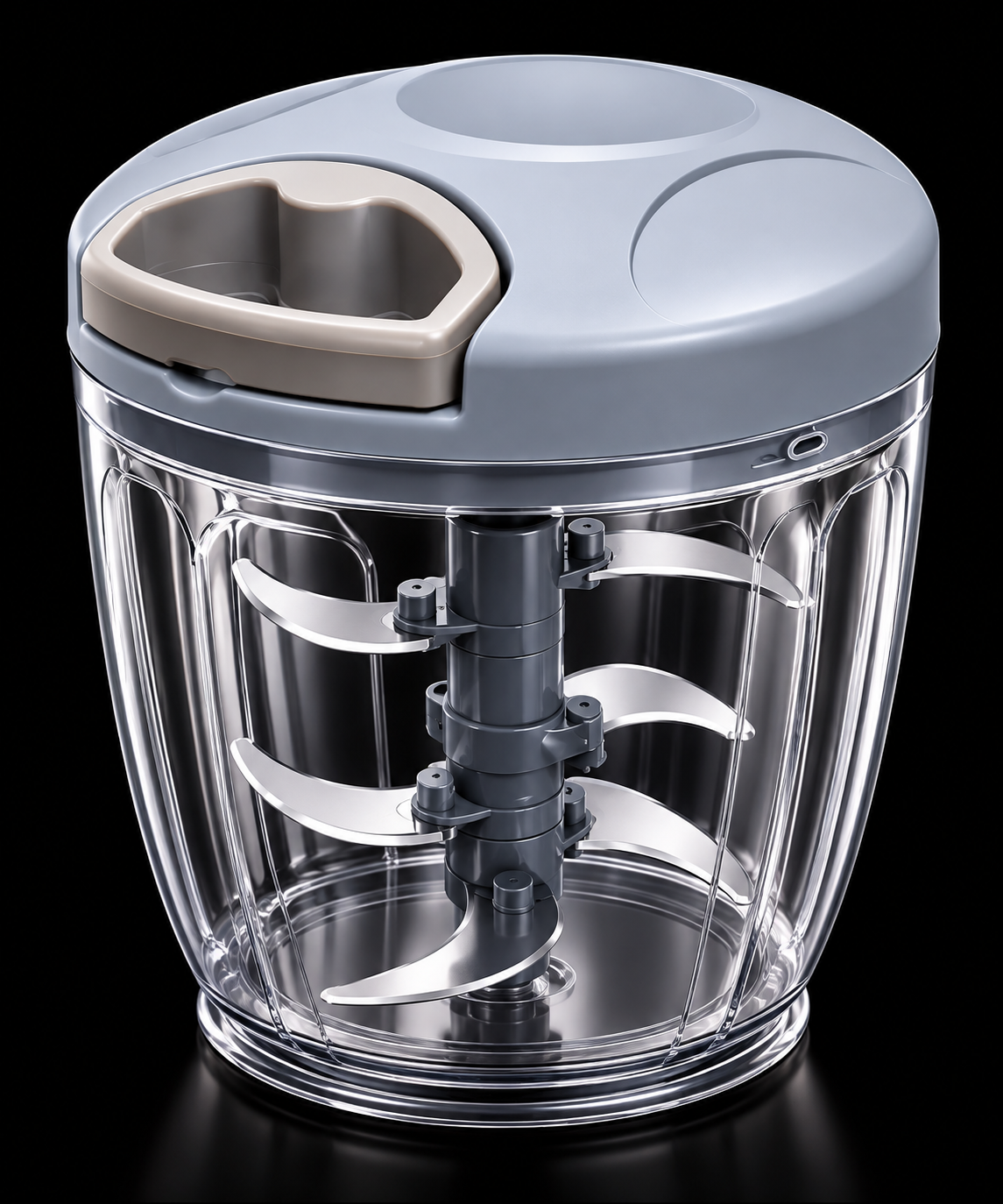 900ML Manual Food Chopper with 5 Blades – Vegetable, Garlic & Meat Chopper