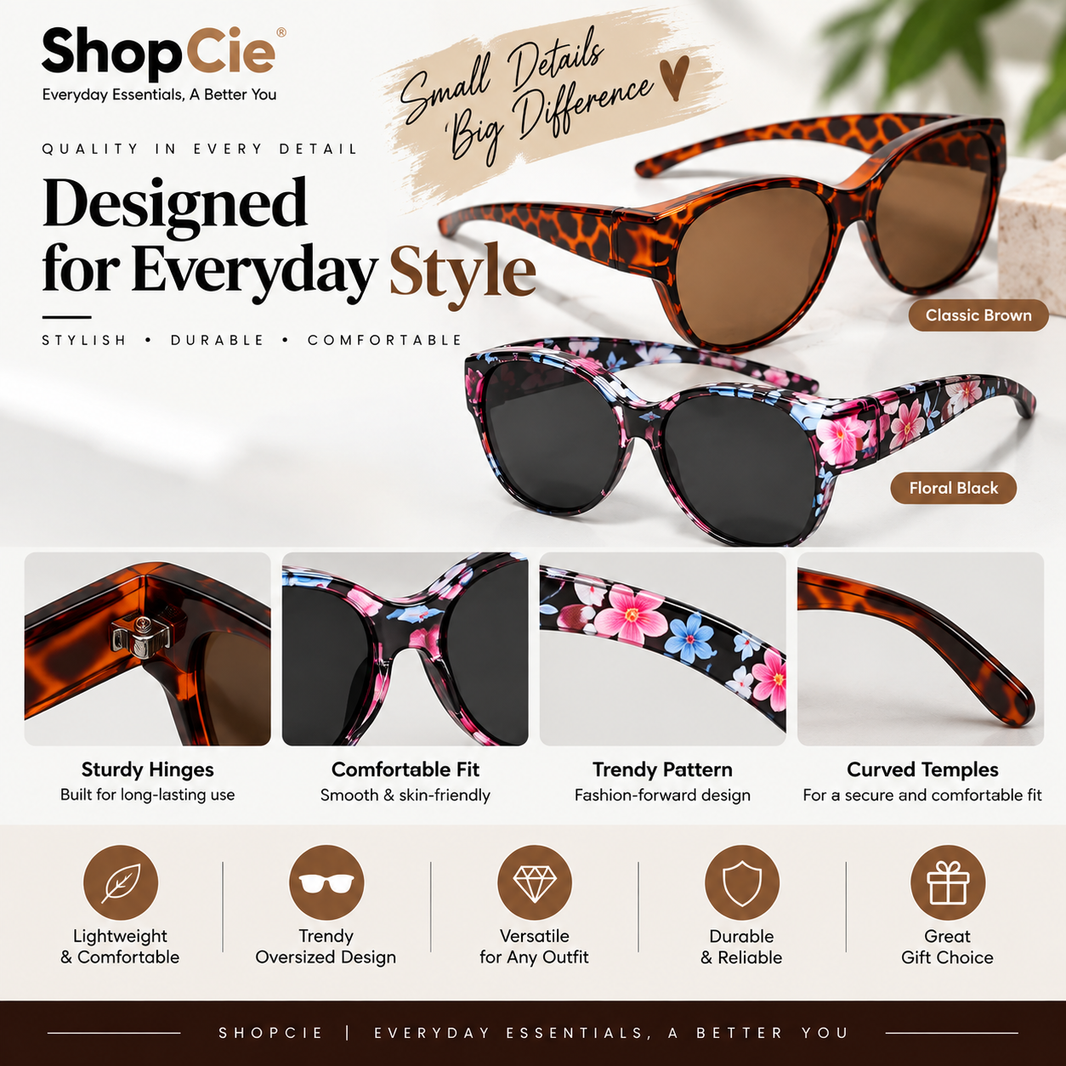 2-Pack Oversized Vintage Sunglasses – Retro Statement Fashion Shades