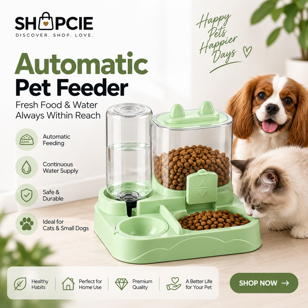 Automatic Pet Feeder & Water Dispenser for Cats & Dogs
