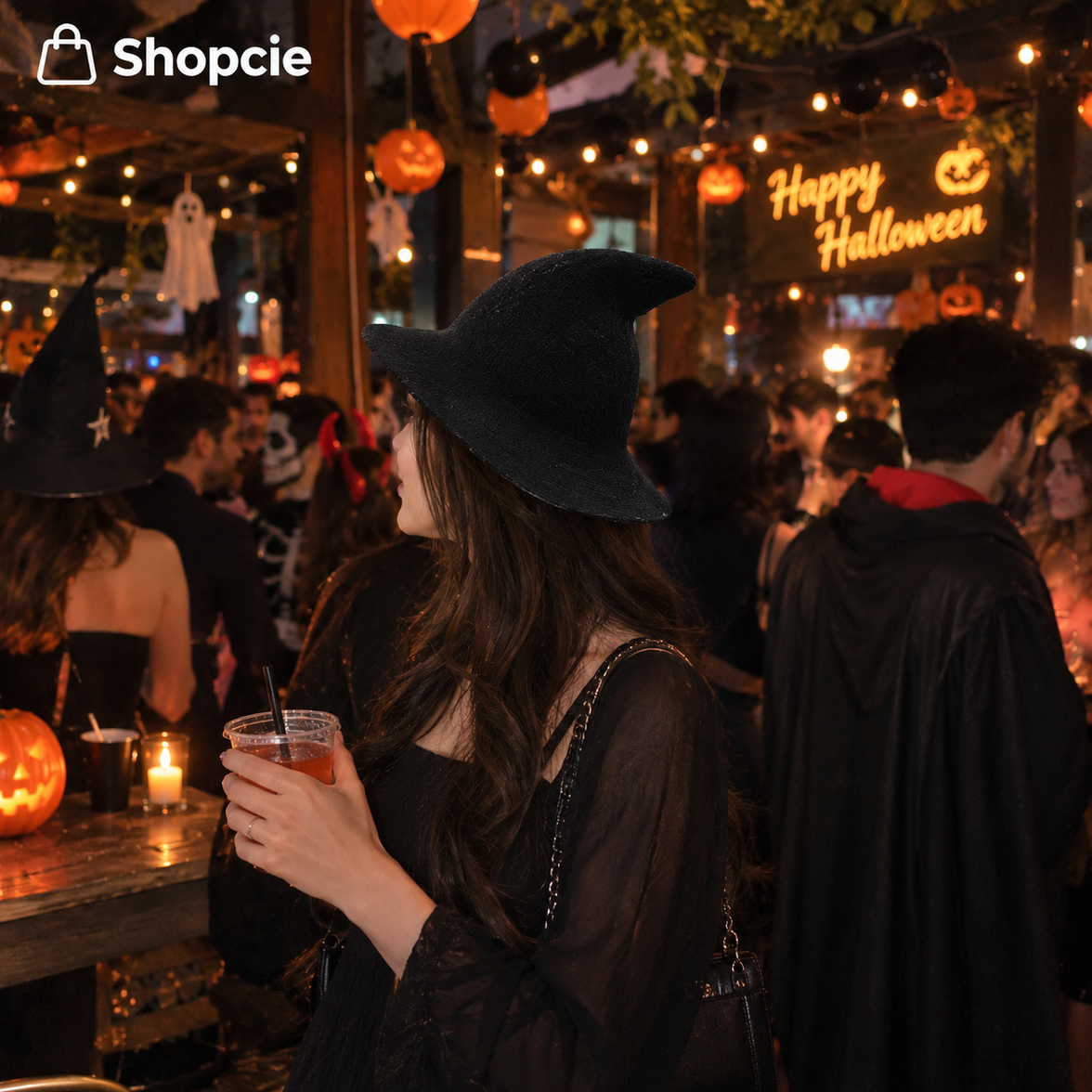 Black Knit Witch Hat – Halloween Costume & Cosplay Accessory