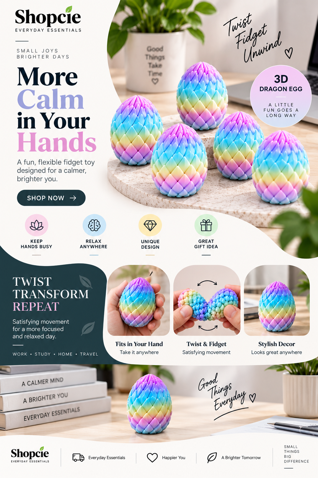 3D Articulated Dragon Egg