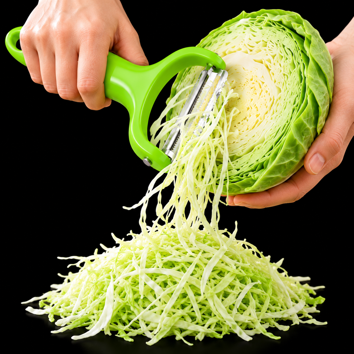 Stainless Steel Cabbage Shredder & Vegetable Peeler – Wide Blade Kitchen Slicer