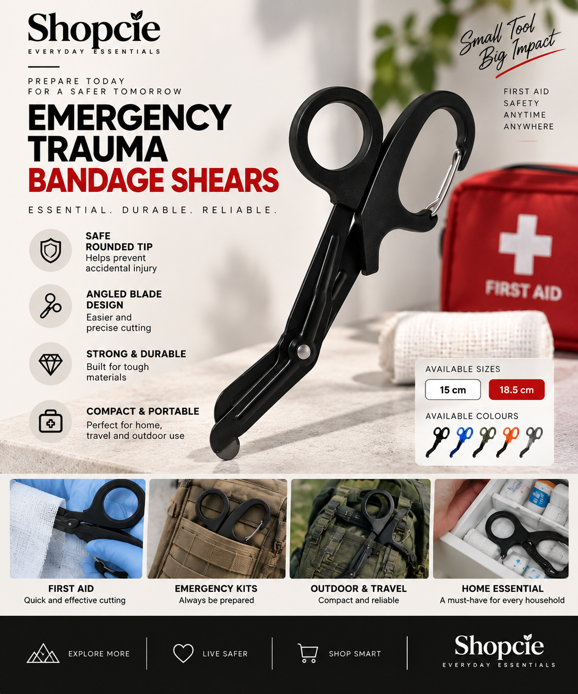 Emergency Trauma Bandage Shears – Heavy Duty First Aid Scissors
