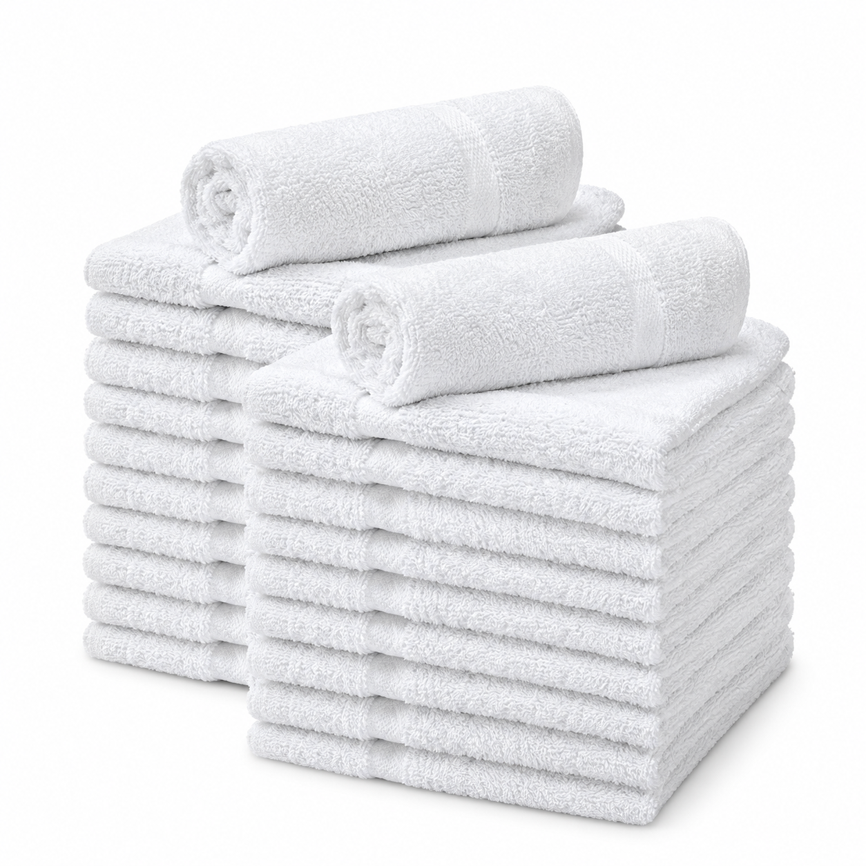 12-Pack 100% Cotton Washcloths – Soft & Absorbent Face and Body Towels