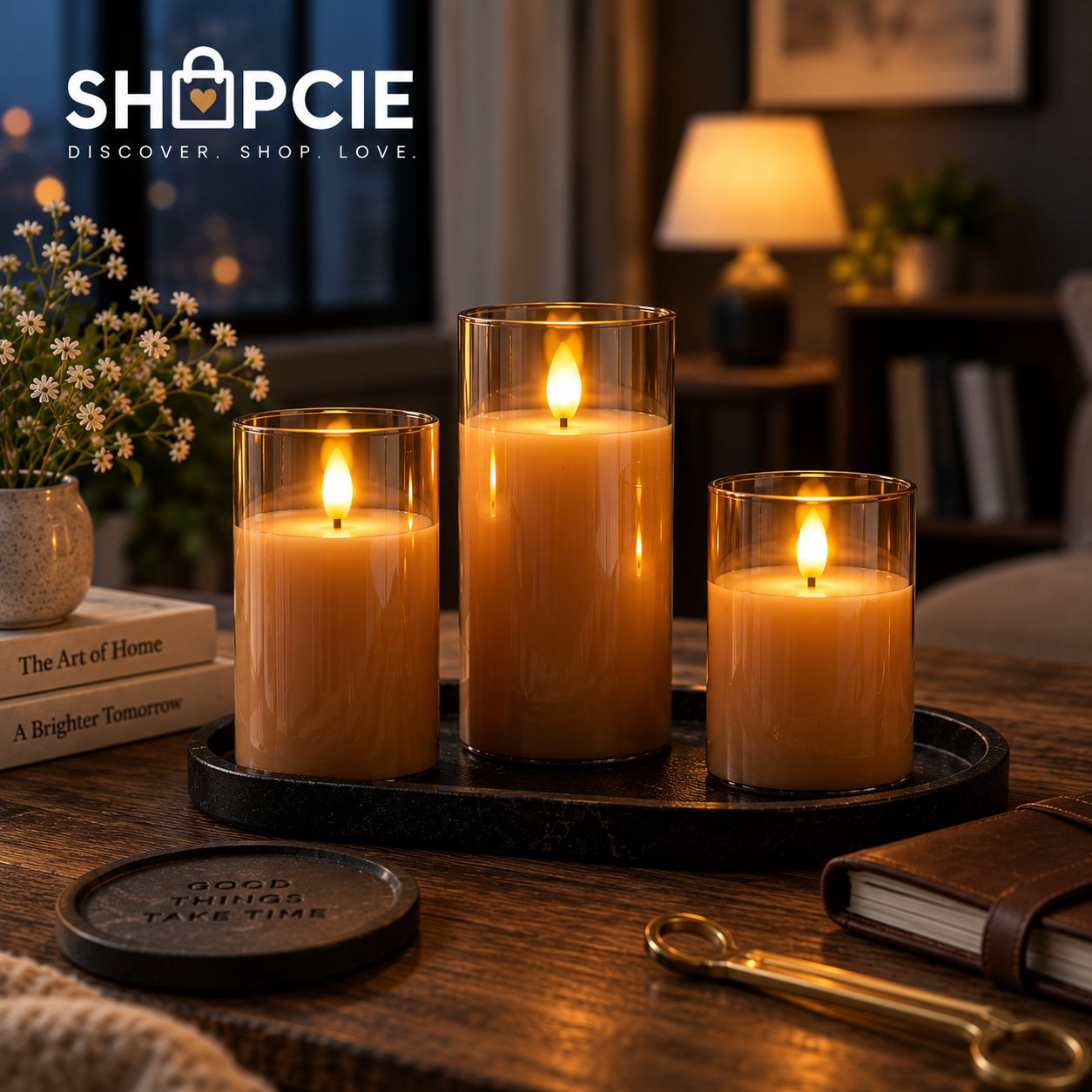 3-Piece Flameless LED Candle Set – Battery-Powered Decorative Candles