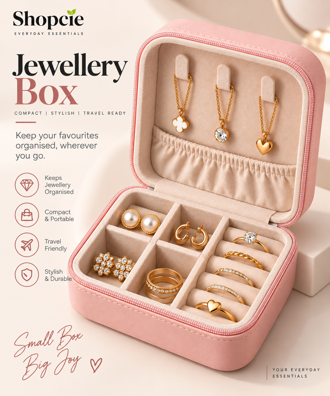 Portable Travel Jewellery Box