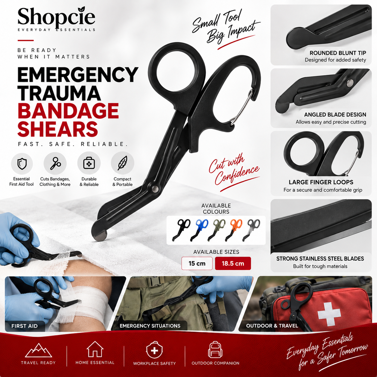 Emergency Trauma Bandage Shears – Heavy Duty First Aid Scissors