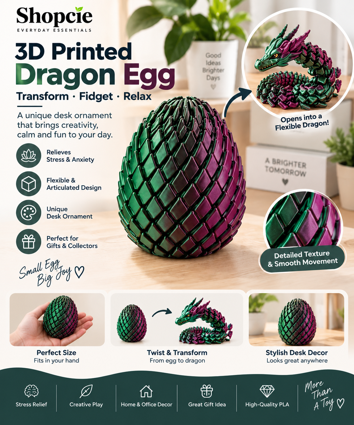 3D Articulated Dragon Egg