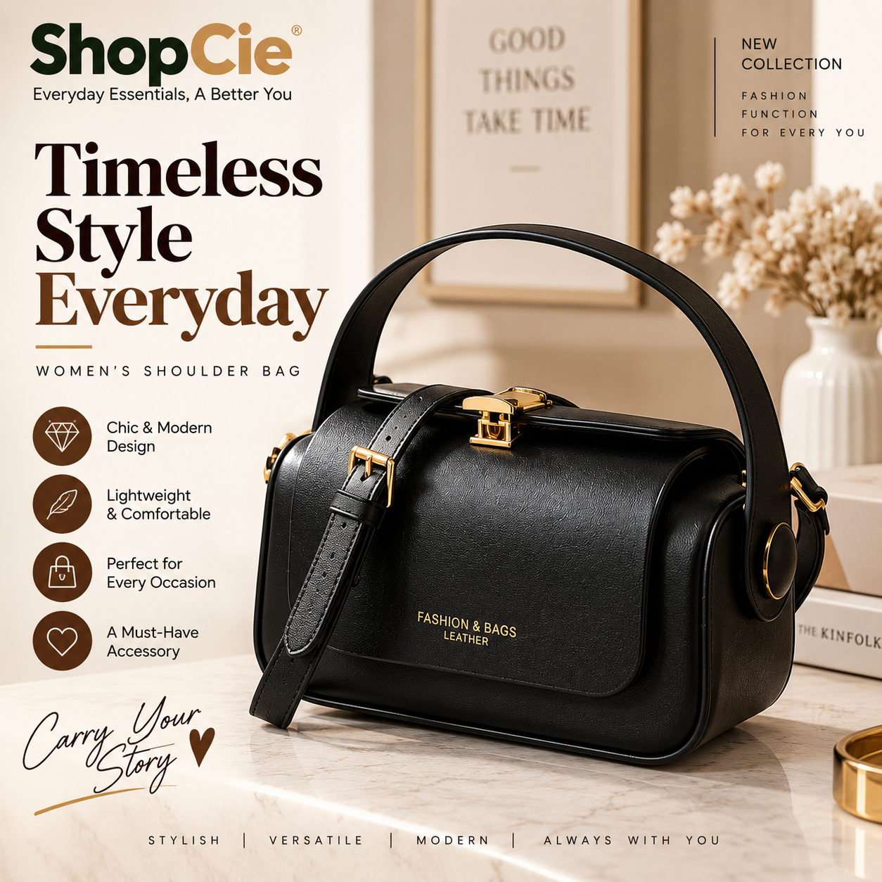 Vintage Colour Block East-West Shoulder Bag – Retro Everyday Handbag